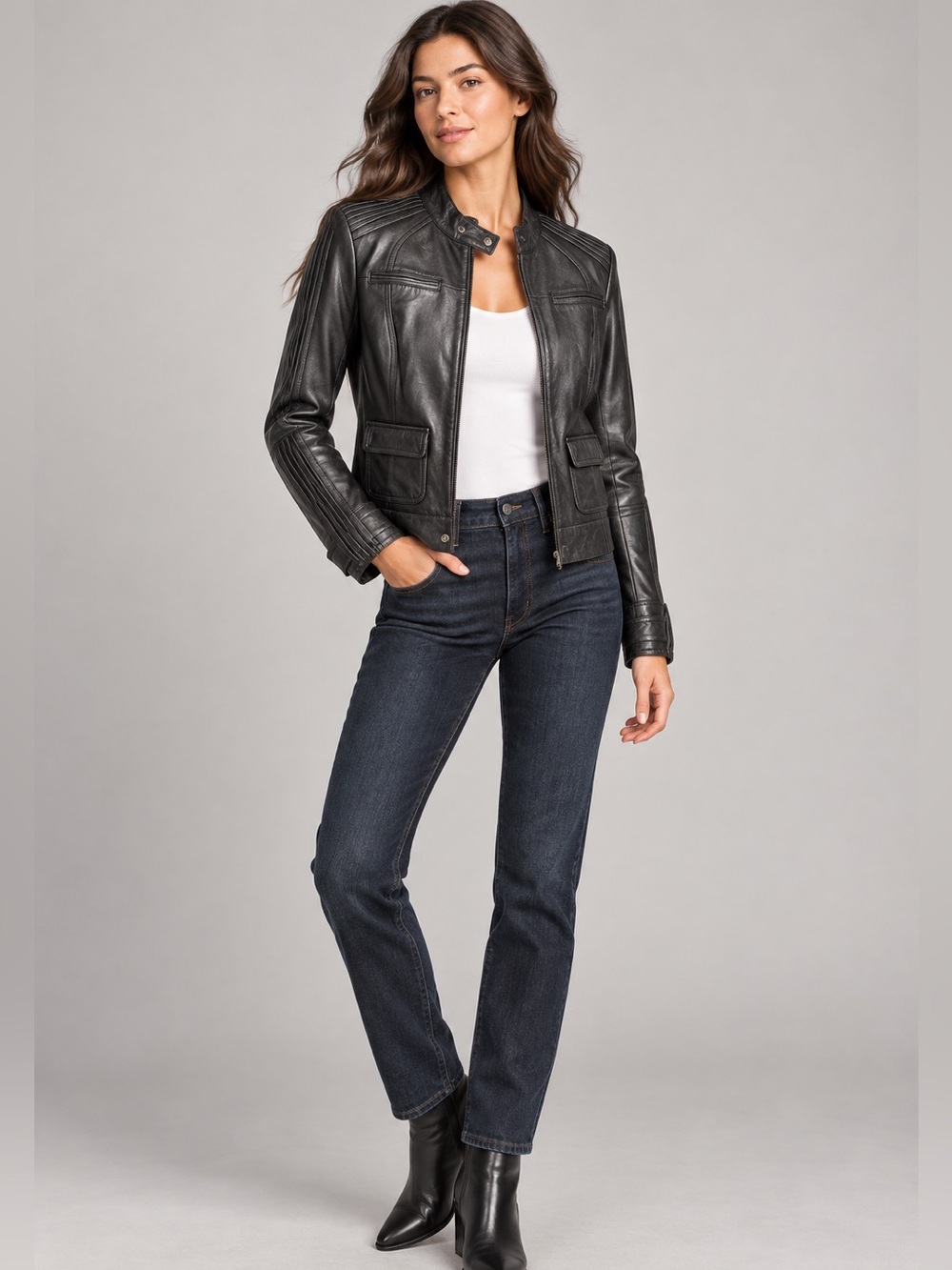 Bebe Leather Moto Biker Jacket Women’s XS Y2K 90s Zip Up